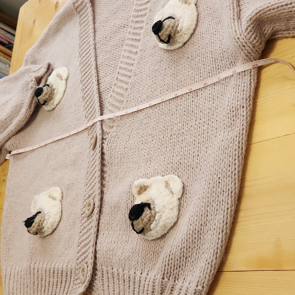 Dreamers By Debut 3D Bear Cardigan Sweater Size S - Picture 14 of 16